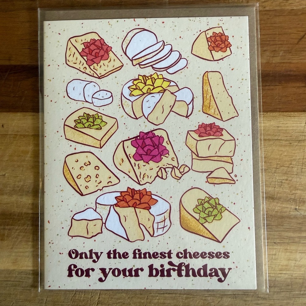 Cheese-Themed Birthday Card